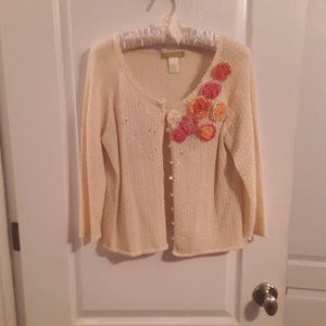 Sigrid Olsen Petite M Ladies Crocheted Sweater